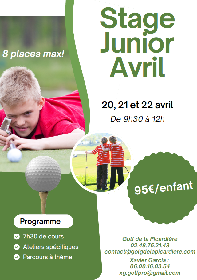 STAGE JUNIOR – VACANCES D’AVRIL